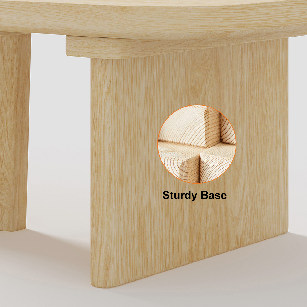 Wood Coffee Table Rectangleshaped in Natural Living Room Furniture