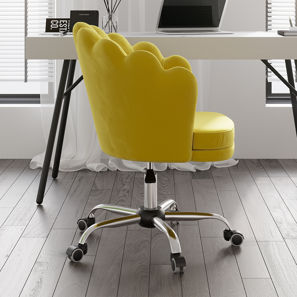 yellow velvet desk chair