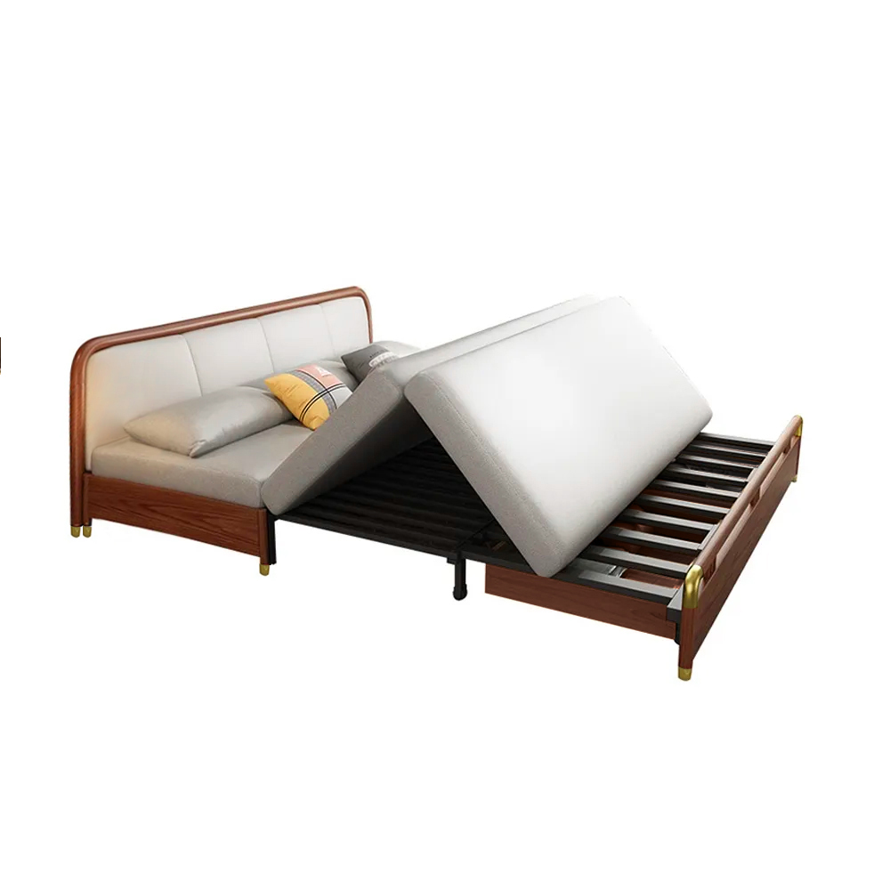 74.8" Full Sleeper Sofa Leath-aire Upholstered Convertible Sofa Storage Sofa