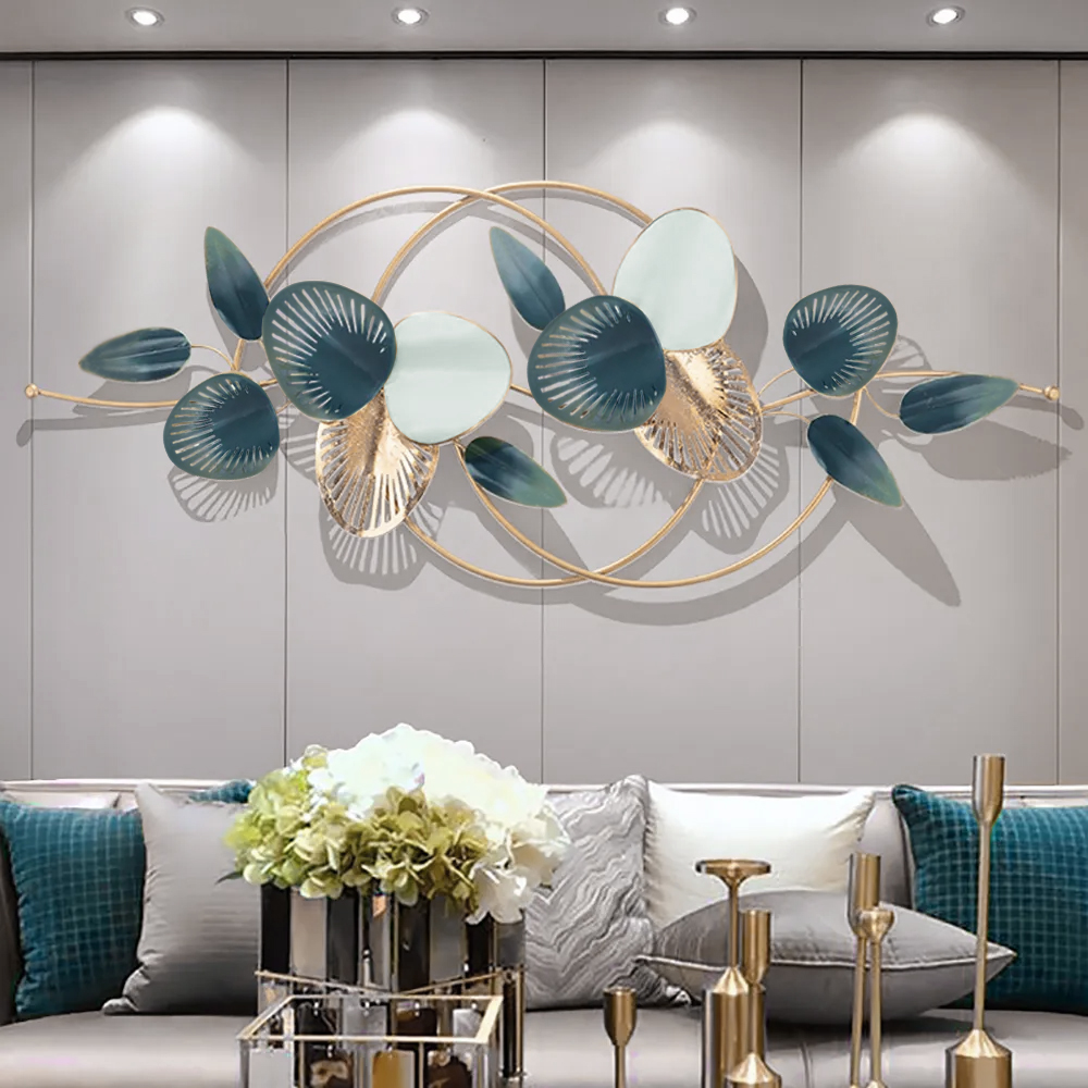 Modern Minimalist 3D Hollow-out Metal Leaves Wall Decor Classic Fashion Wall Decoration
