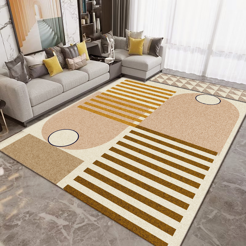 Artistic Geometric 5' x 8' Faux Cashmere Indoor Area Rug For Living Room Bedroom