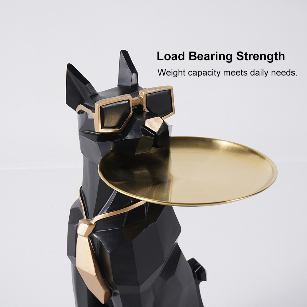 Modern Black Sculpture Side Table Tray End Table with Tissue Storage