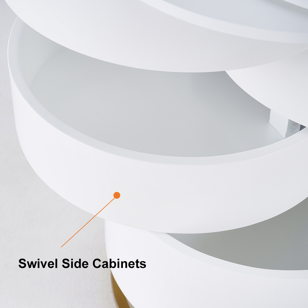 White Makeup Vanity Dressing Table with Swivel Mirror & Stool