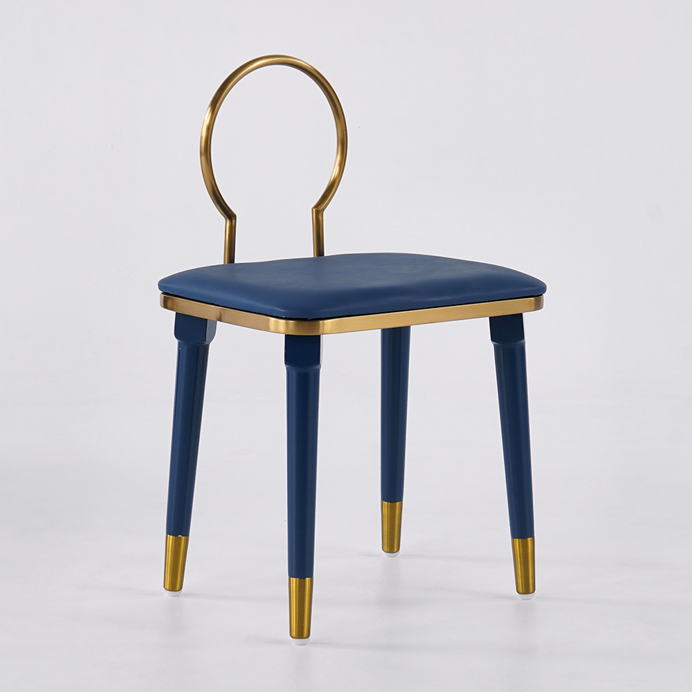 Blue Makeup Vanity Set with Side Extendable Dressing Table