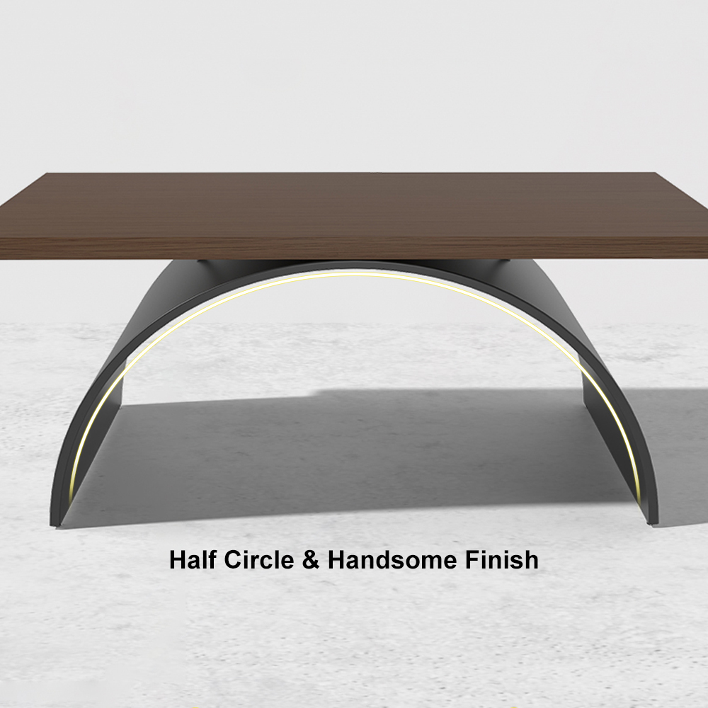 63" Industrial Rectangular Writing Desk Solid Wood Metal Base Walnut