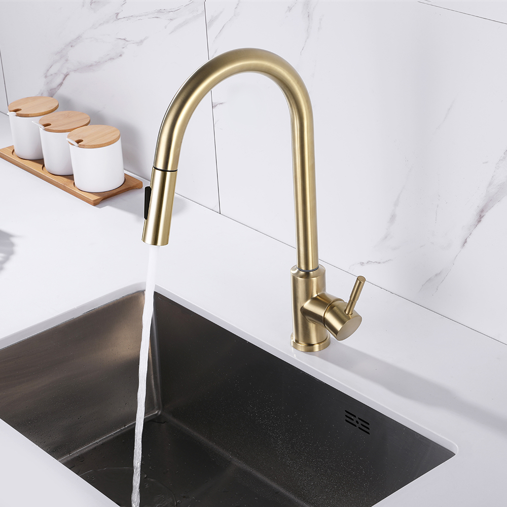 Touch Kitchen Tap Pull Out Sprayer Stainless Steel Single Handle in