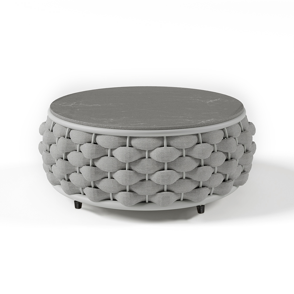 Tatta 4 Pieces Textilene Rope Woven Outdoor Sectional Sofa Set with