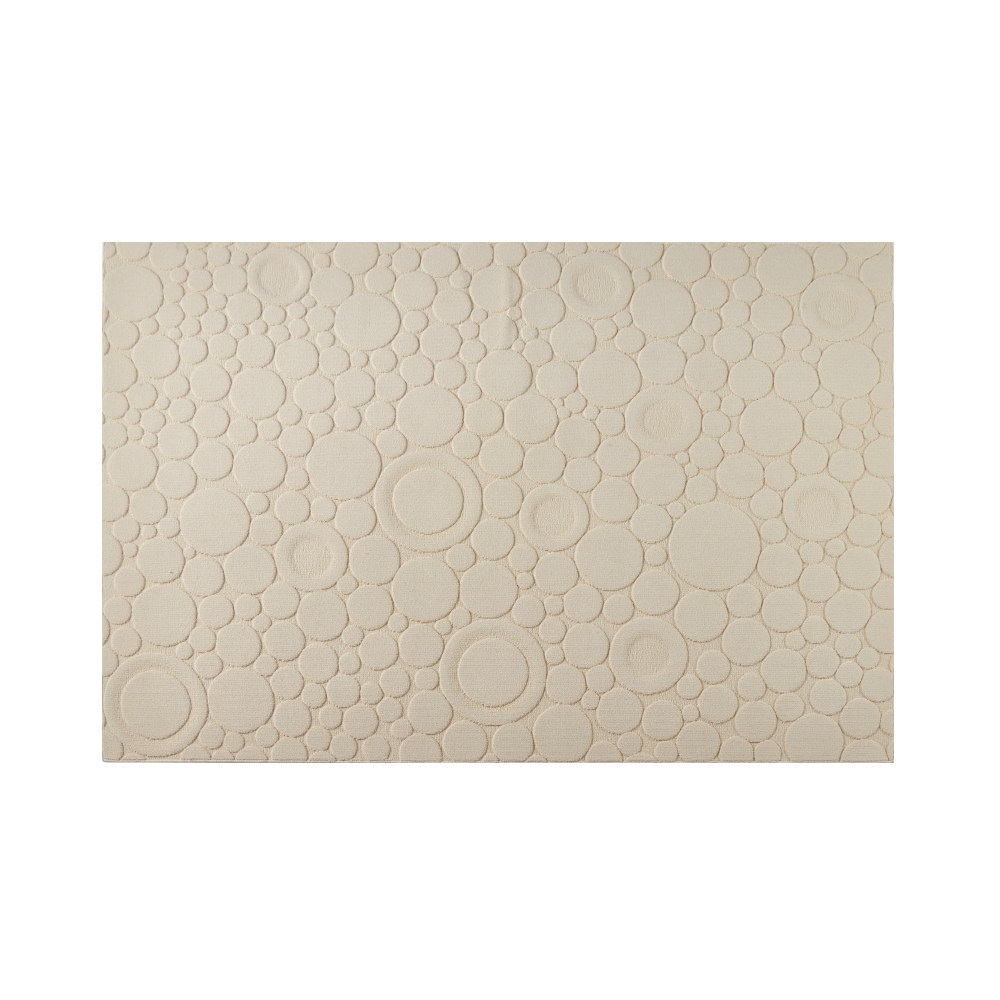3' x 5' Modern Cream Textured Area Rug Embossed Bubble Rug For Living ...