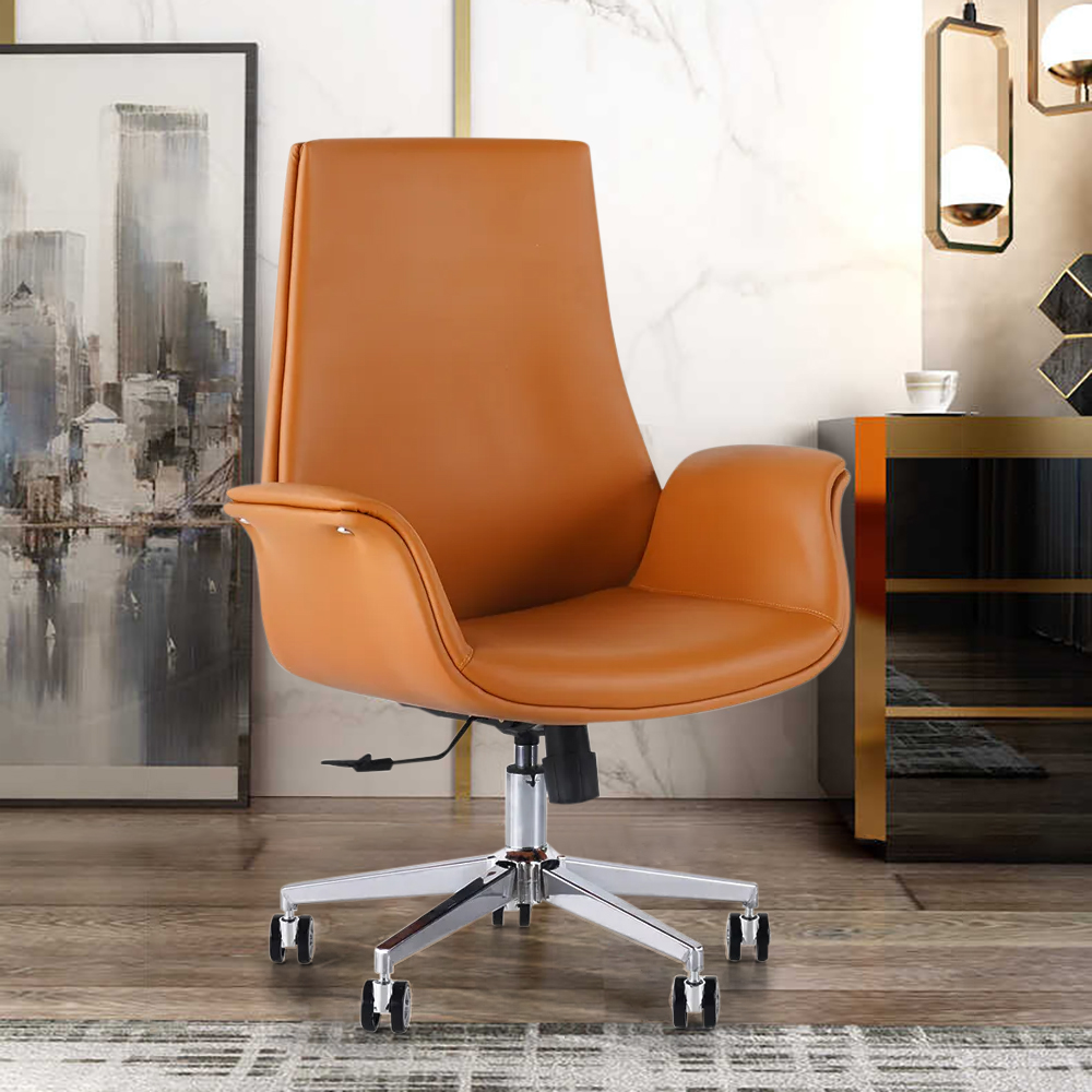 orange leather desk chair