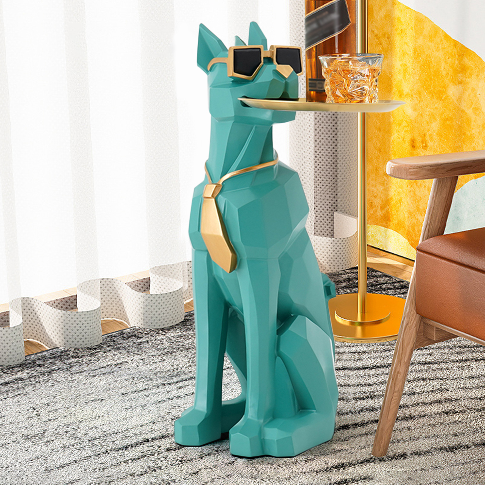 Modern Green Side Table Tray End Table with Tissue Storage Living