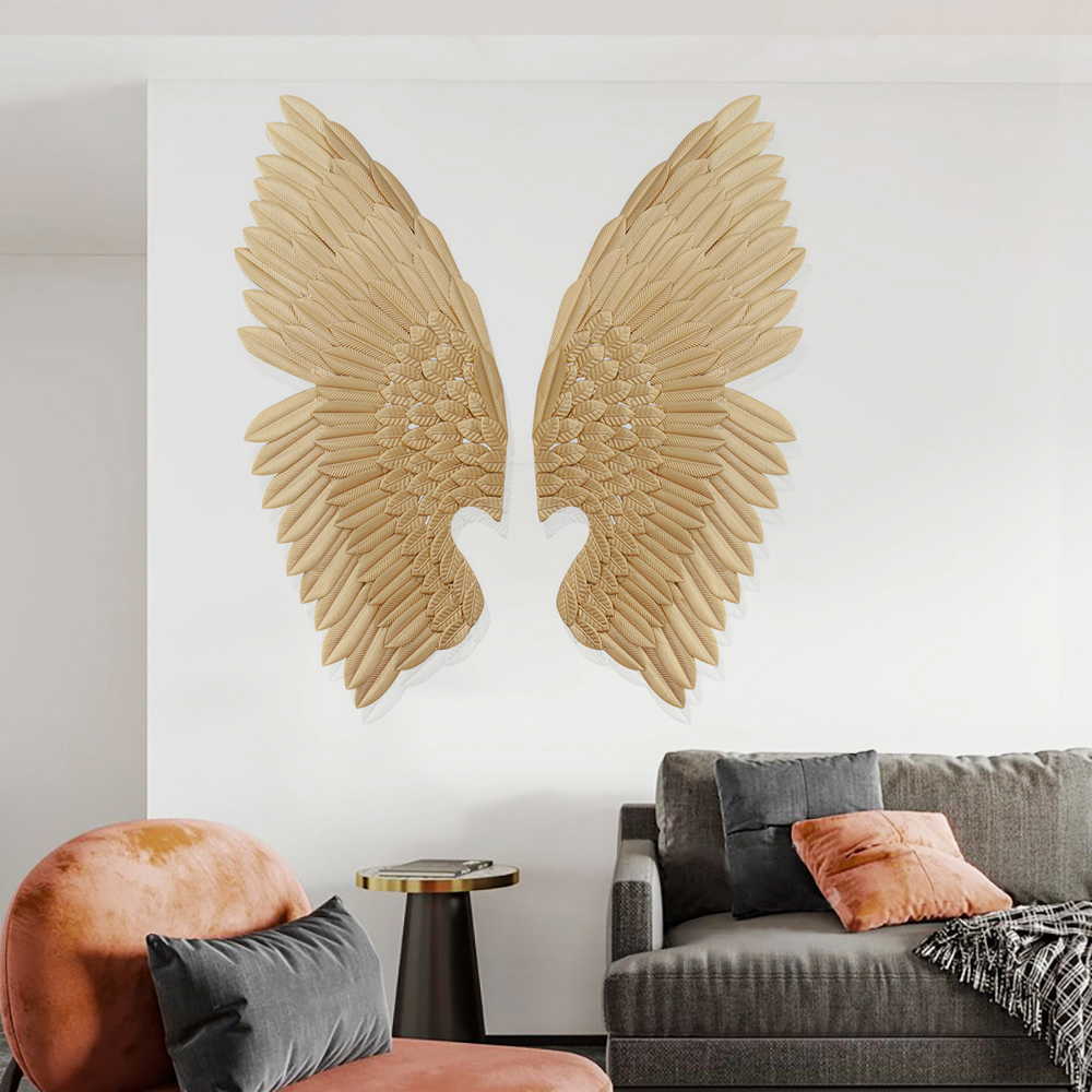 2 Pieces Luxury Gold Wing Wall Decor Home Art Set