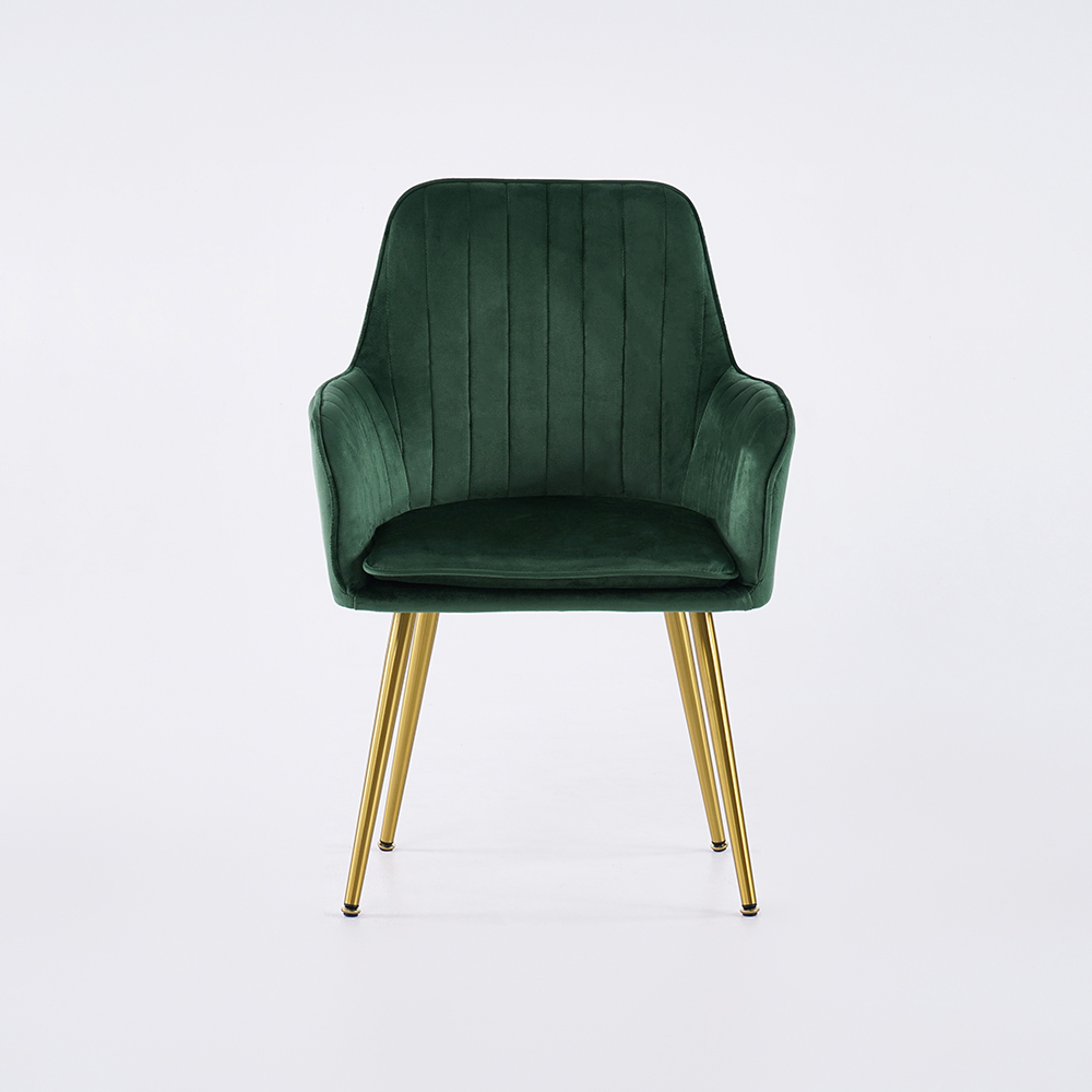 Modern Dining Chair Green Velvet Upholstered Dining Chairs With Arms
