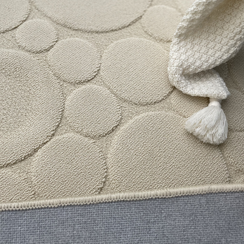 3' x 5' Modern Cream Textured Area Rug Embossed Bubble Rug For Living ...