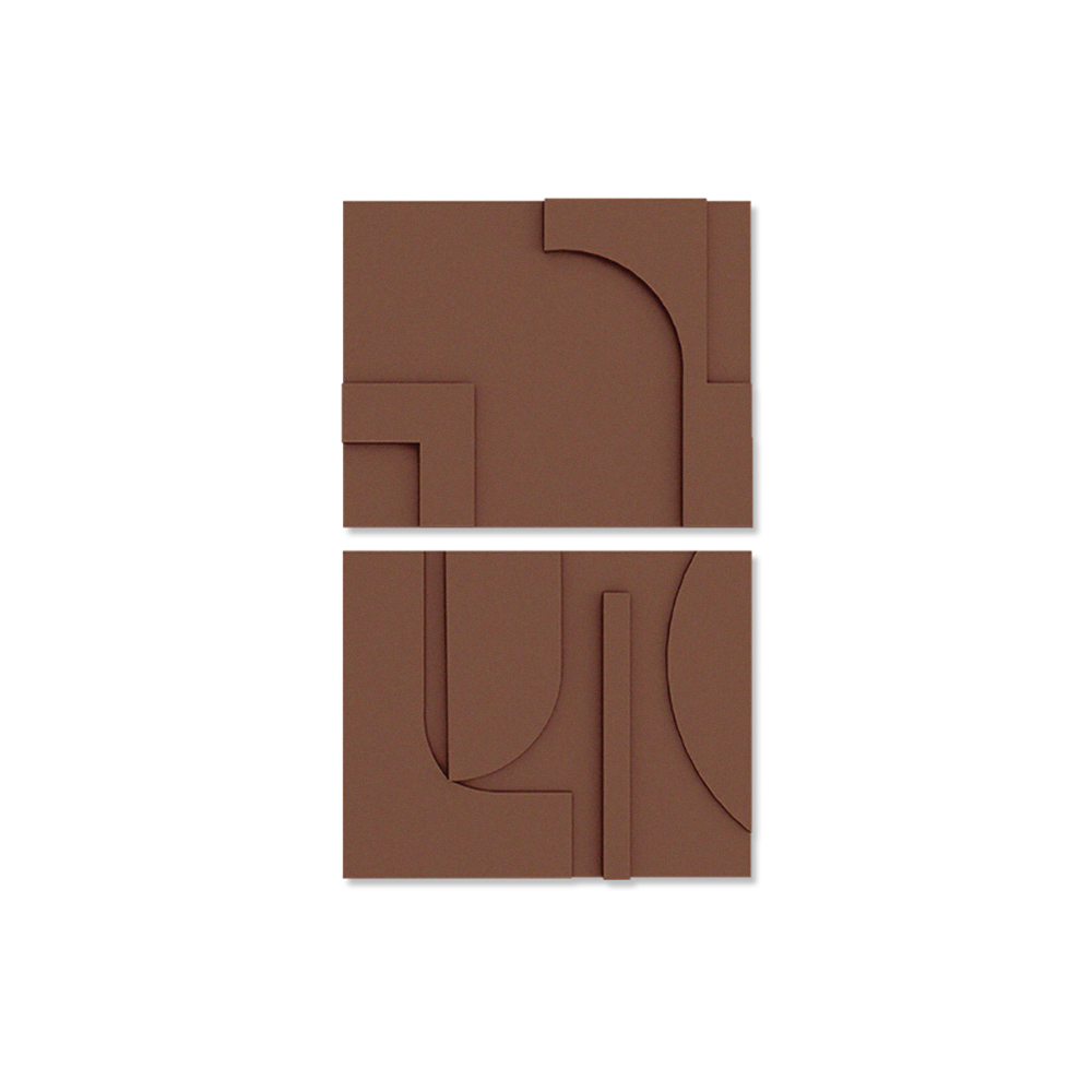 2 Pieces Japandi Abstract Wood Wall Decor for Living Room 3D Hanging