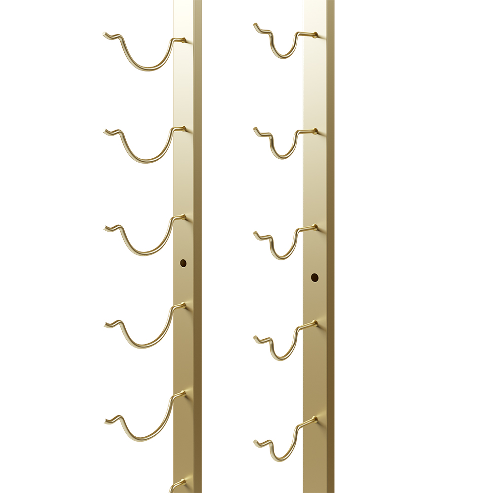 Modern Gold Wall Mounted Wine Bottle Rack 21Bottle Metal Wine Rack