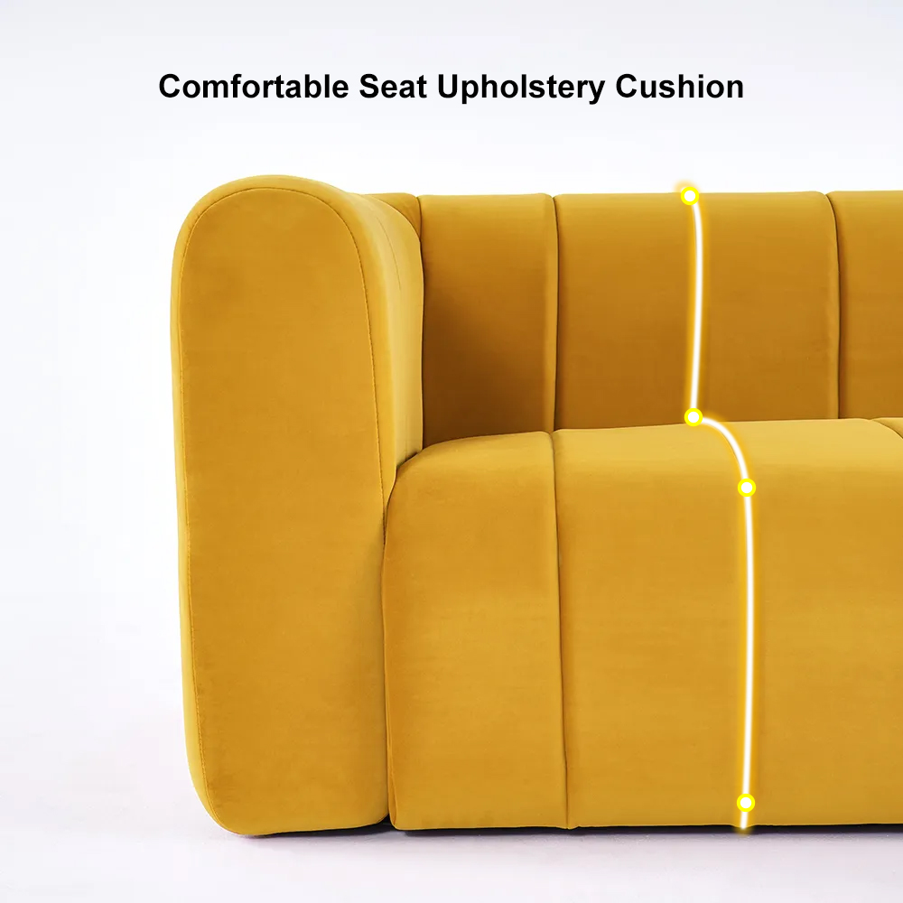 2200mm Modern Velvet Upholstered Sofa 3Seater Sofa Luxury Sofa Solid