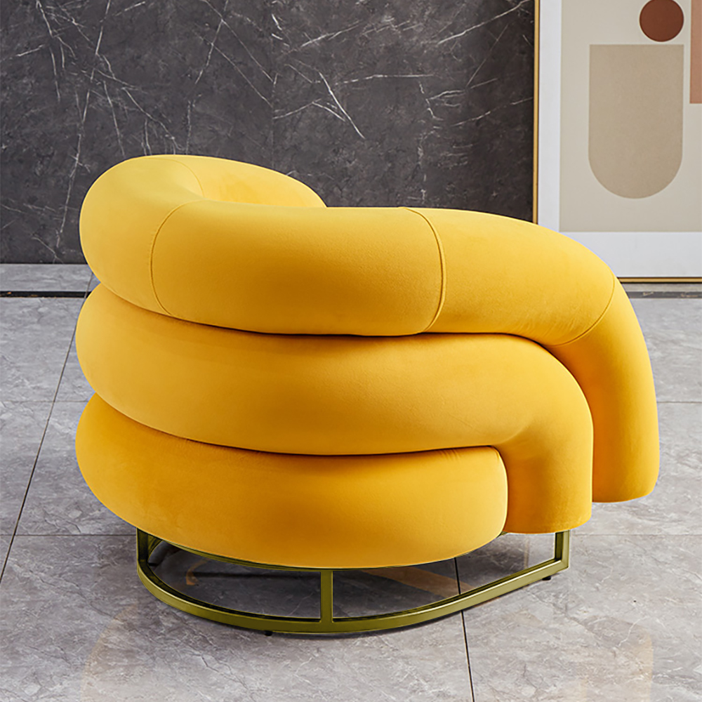 Creative Modern Yellow Solid Wood Velvet Accent Chair With Metal   55b2b1b90b6655618c04501b0d440ecd 