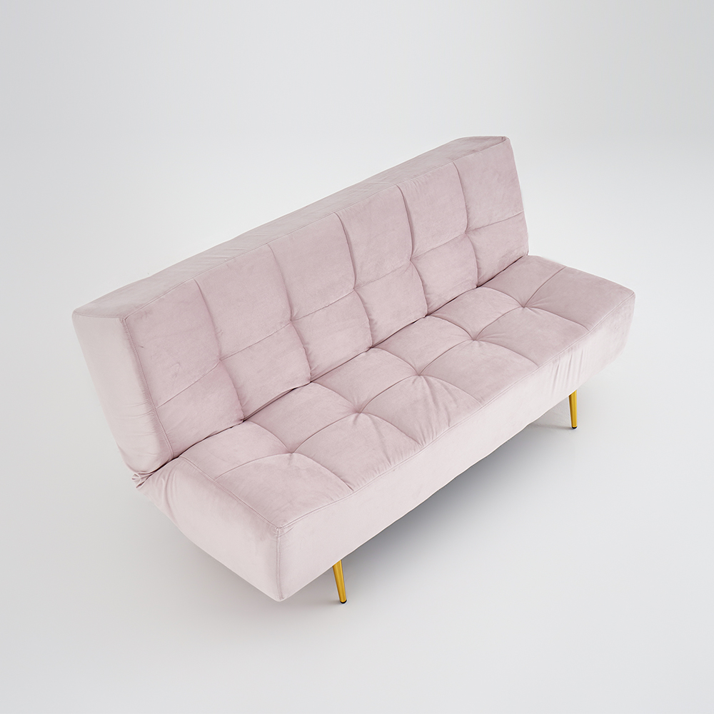 1800mm Pink Sleeper Sofa Bed Convertible Sofa Couch Velvet Upholstery
