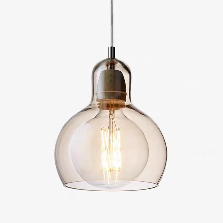 Modern Glass Pendant Light Glass 1-light Ceiling Light In Amber Color 