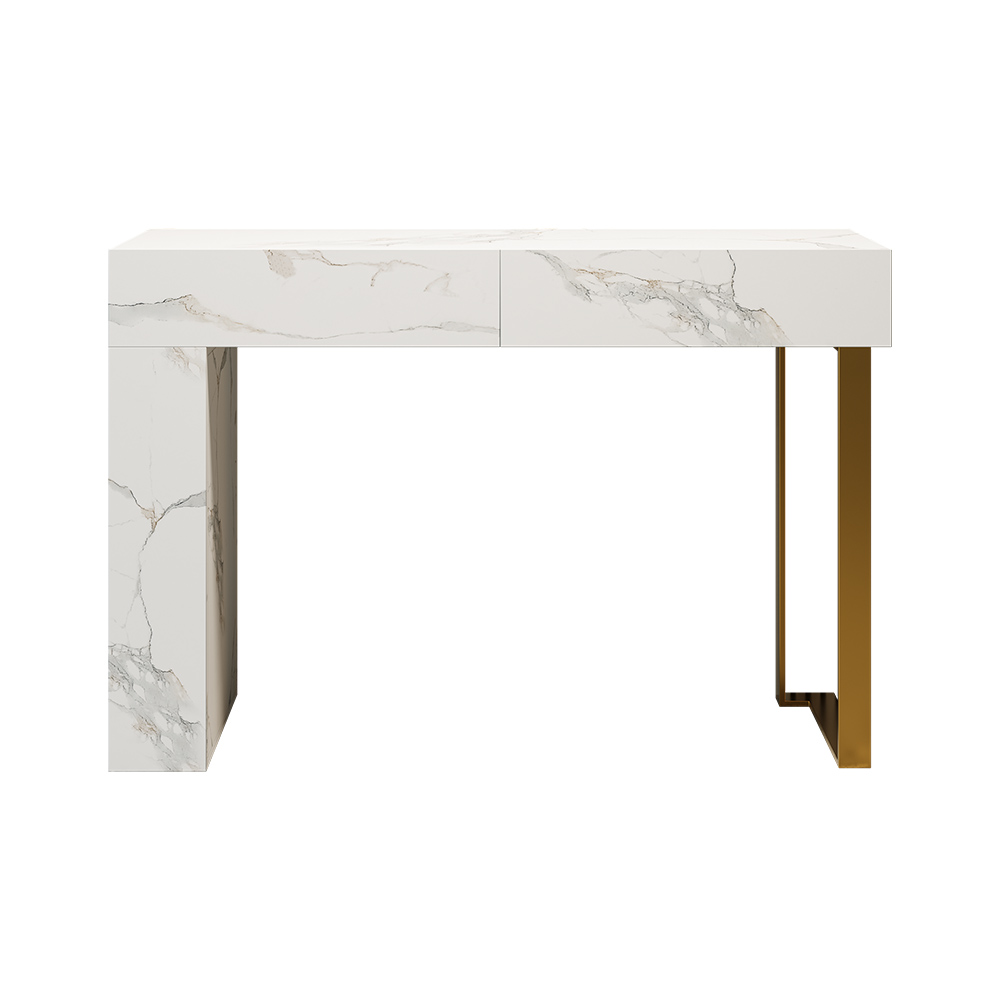 47.2" White Console Table Modern Rectangle Accent Table For Entryway