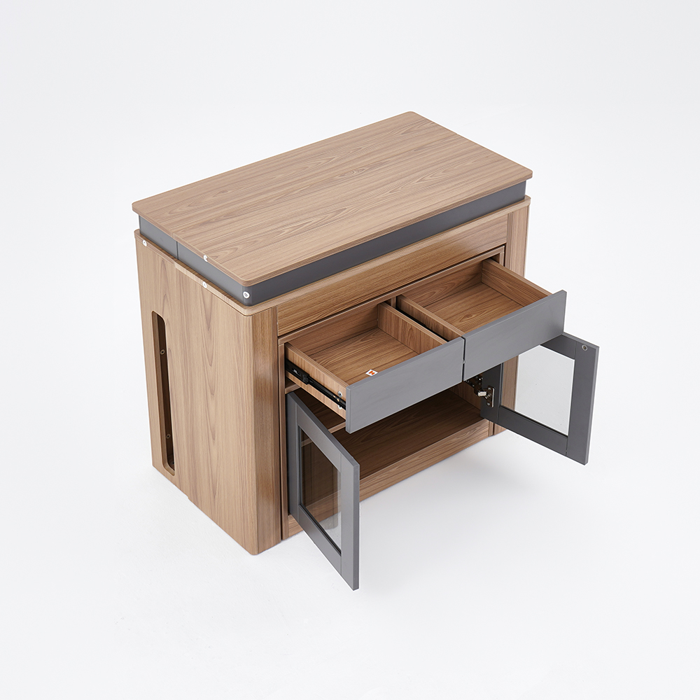 Modern Extendable Dining Table Rectangle Sideboard with Storage in