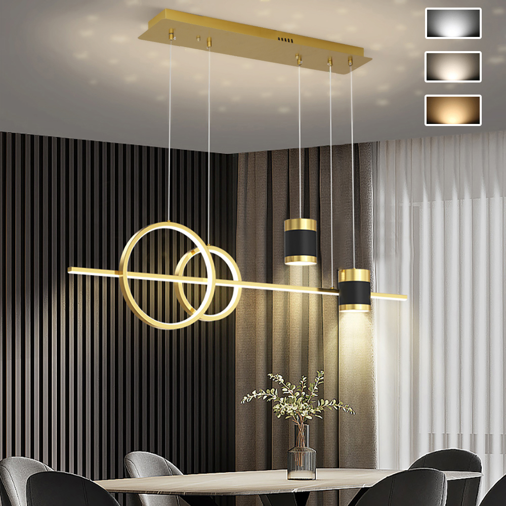 Gold Kitchen Island light Geometric Starry Hanging Light 3Way Dimmable