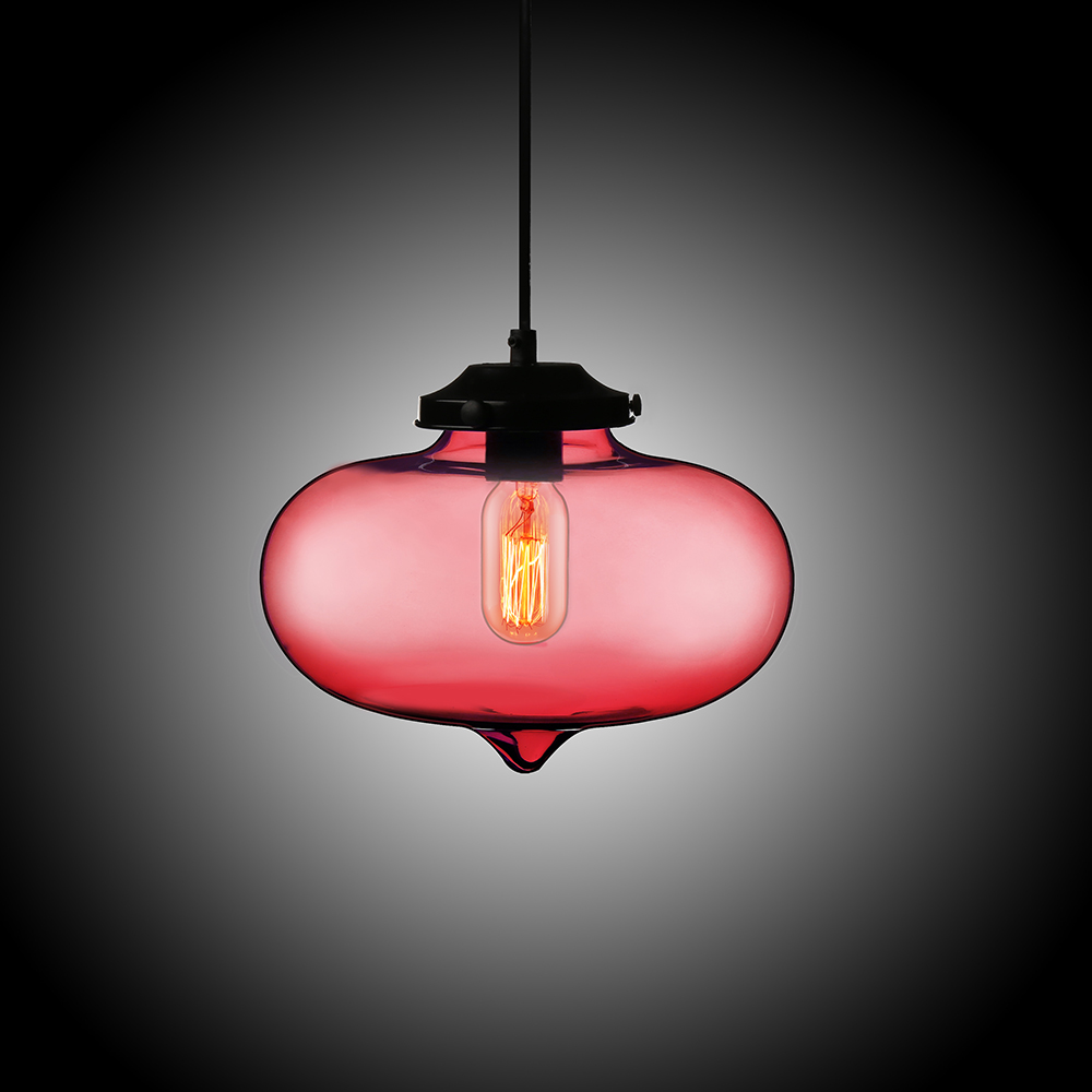 red glass ceiling light