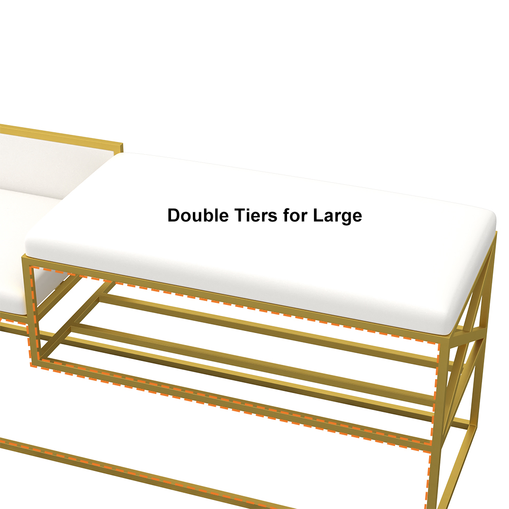 Modern PU Leather Upholstered Hallway Bench White with Gold Legs