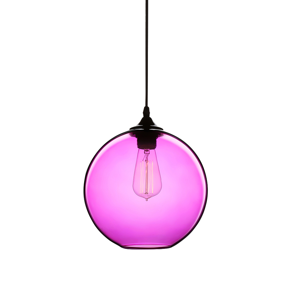 Modern Minimalist Single Edison Bulb Glass Pendant Light Globe Shape in