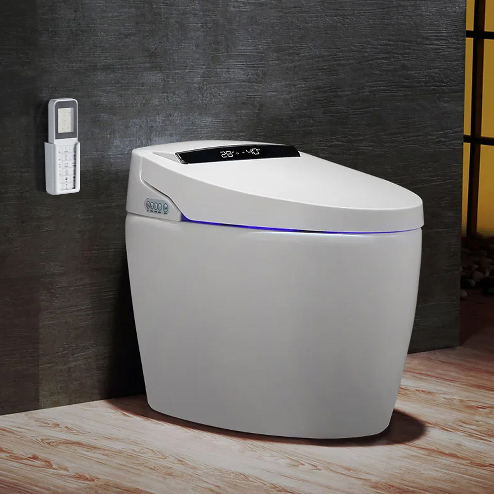 Modern Smart OnePiece Elongated Automatic Toilet & Bidet with Seat