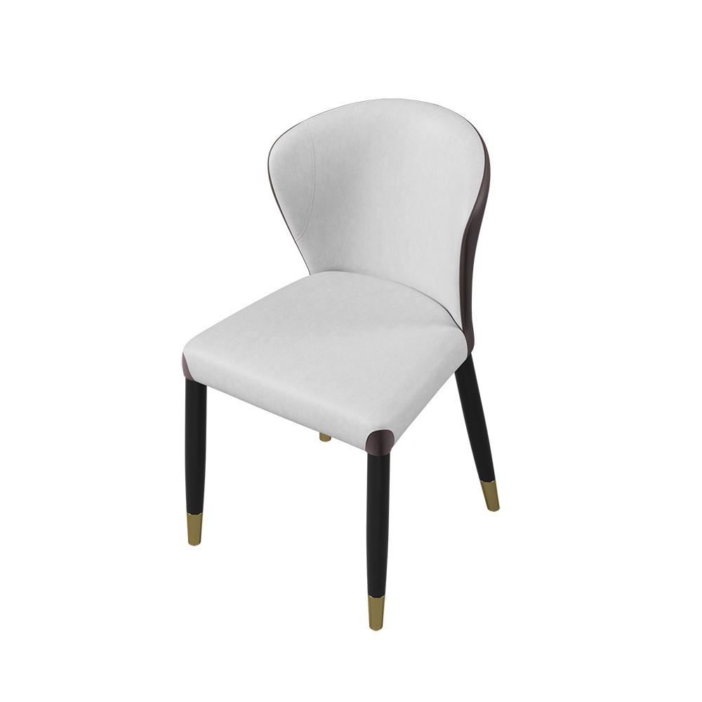 Modern Gray (Set of 2) Upholstered Wingback Dining Chairs PU Leather