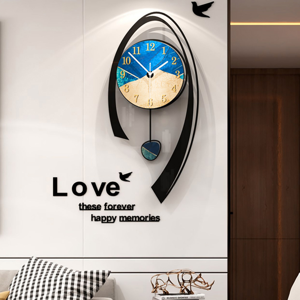 24.8" Multi-Color Modern Acrylic Wall Clock Decor Home Hanging Art Living Room Bedroom