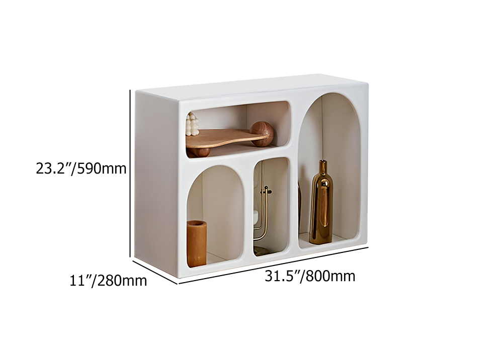 White Rectangle End Table Modern Sofa Side Table for Living Room