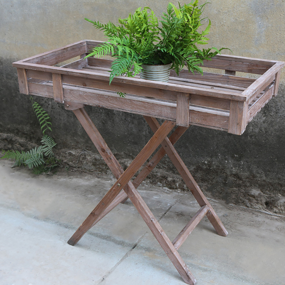 Farmhouse Distressed Wooden Potting Table Garden Plant Stand