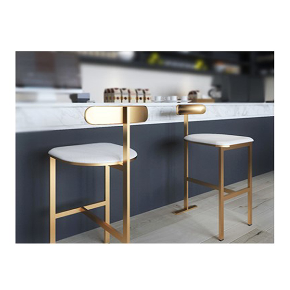 Modern Metal Counter Height Bar Stools with Back Kitchen Chair