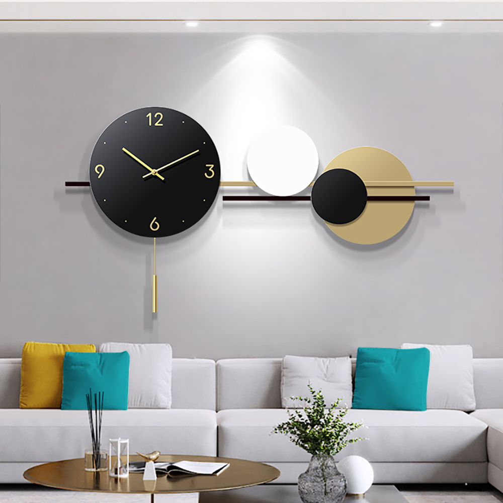 Simple Geometric Oversized Silent Wall Clock Modern Wall Decor