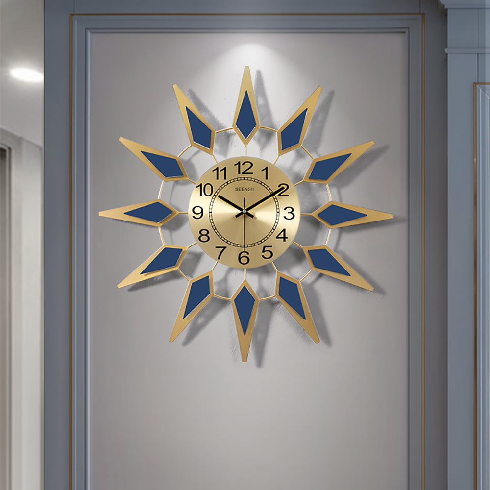 

Gorgeous & Elegant Sunburst-Shaped Modern Metal Oversized Wall Clock