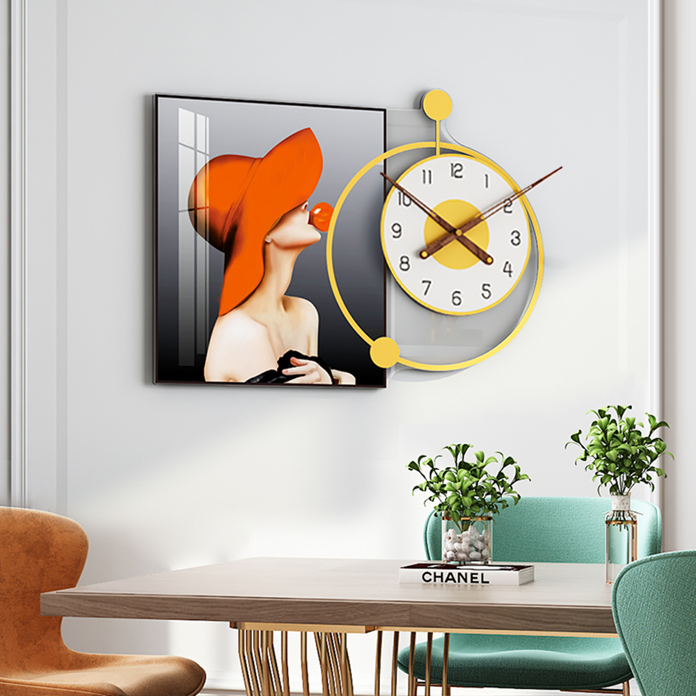 

Planetary Design Oversized Round Wall Clock Innovative Background Decoration