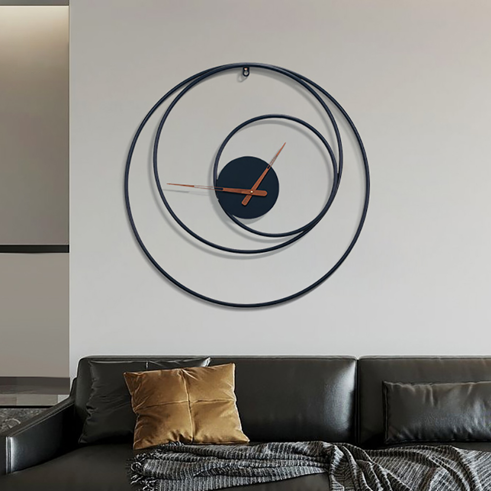 

Minimalist Modern Geometric Design Stylish Metal Round Large Wall Clock