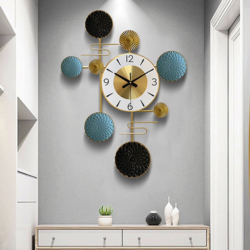 

Exquisite Design Lotus Leaves 3D Metal Oversized Wall Clock