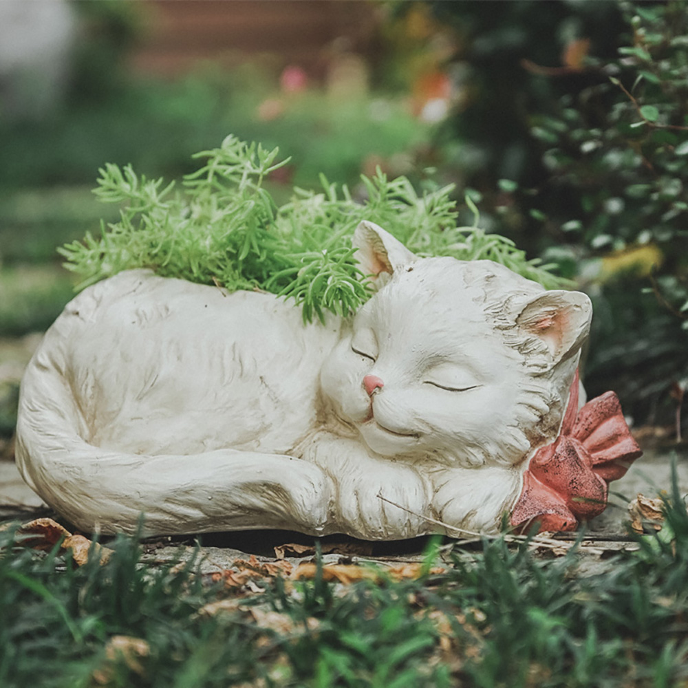 

Cute Cat Resin Planter Flower Pot Succulent Planter