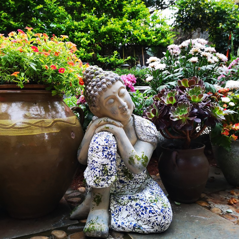 Image of Garden Sleeping Buddha Statues Figurine Sculpture