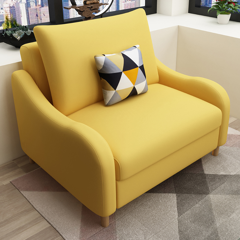 Yellow Single Full Sleeper Sofa Bed Lounge Chair with ArmHomary