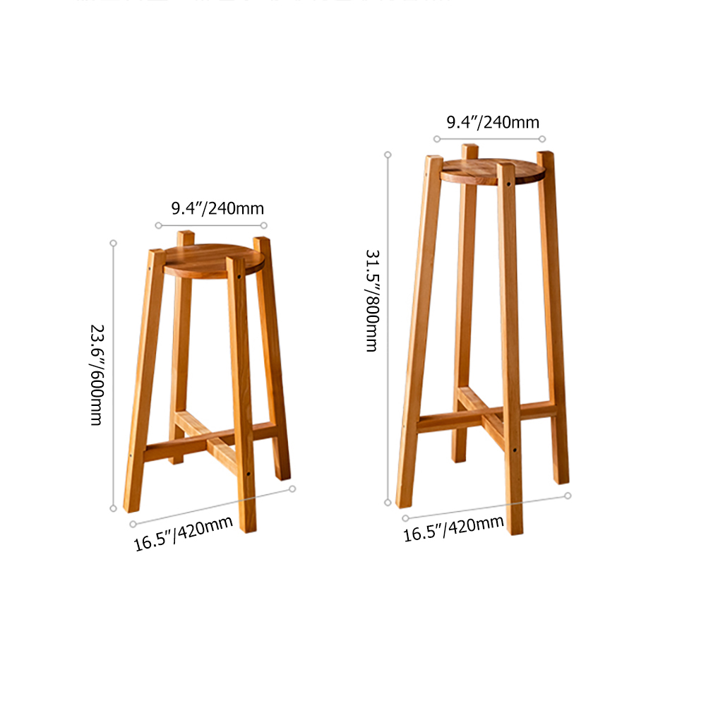 Rustic Wooden Plant Stand Set of 2 for Indoor
