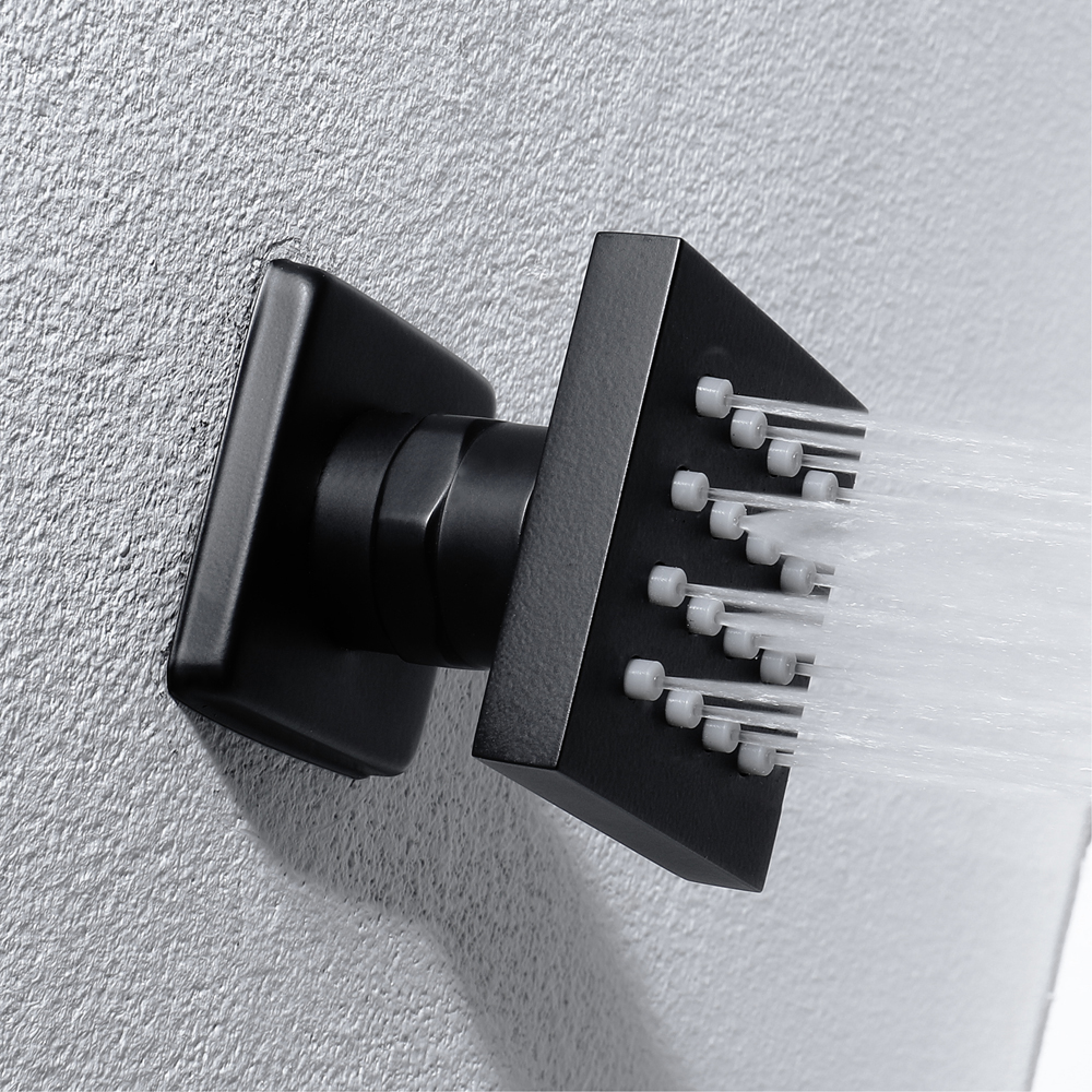 Wall-Mounted Shower Set in Black 4 Function Thermostatic Shower Mixer