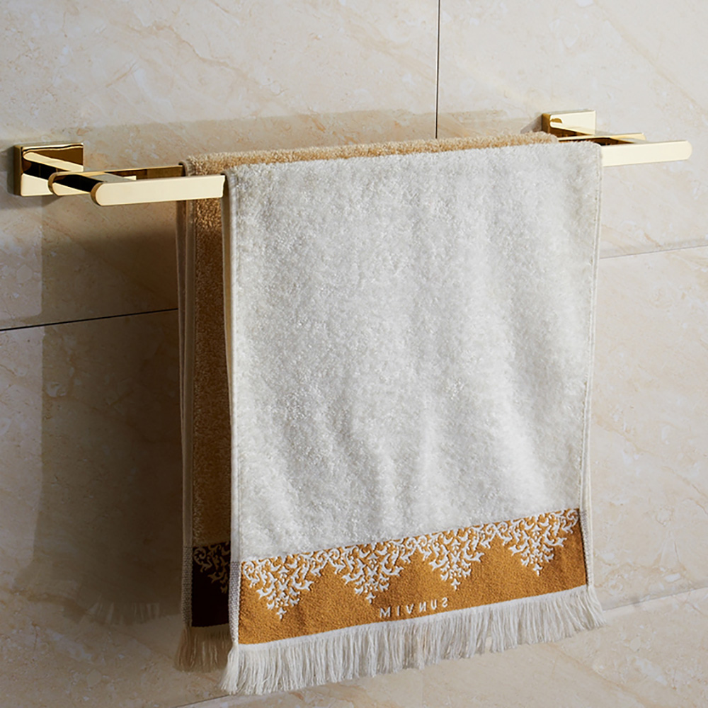 2-bar Bathroom Golden Towel Bar Wall Mounted Towel Rack In Copper