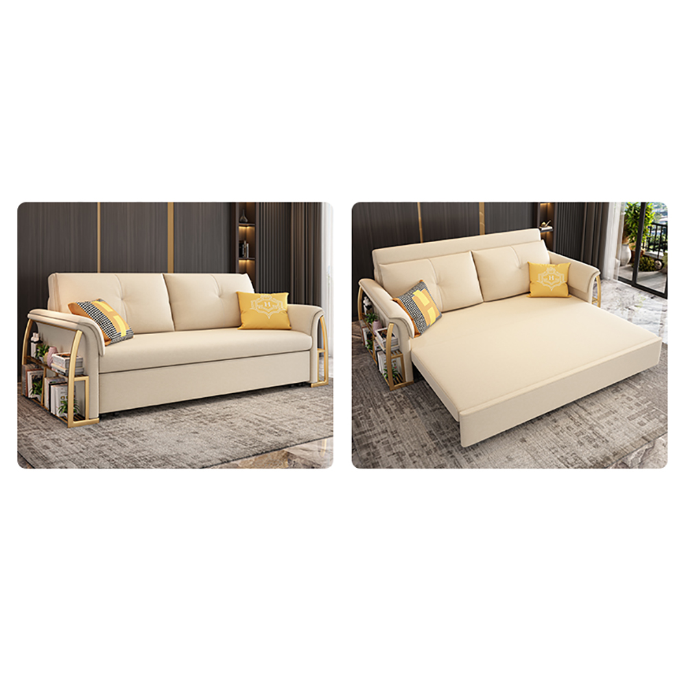 1850mm Convertible Full Sleeper Sofa Leath-aire Upholstered Storage Sofa Bed