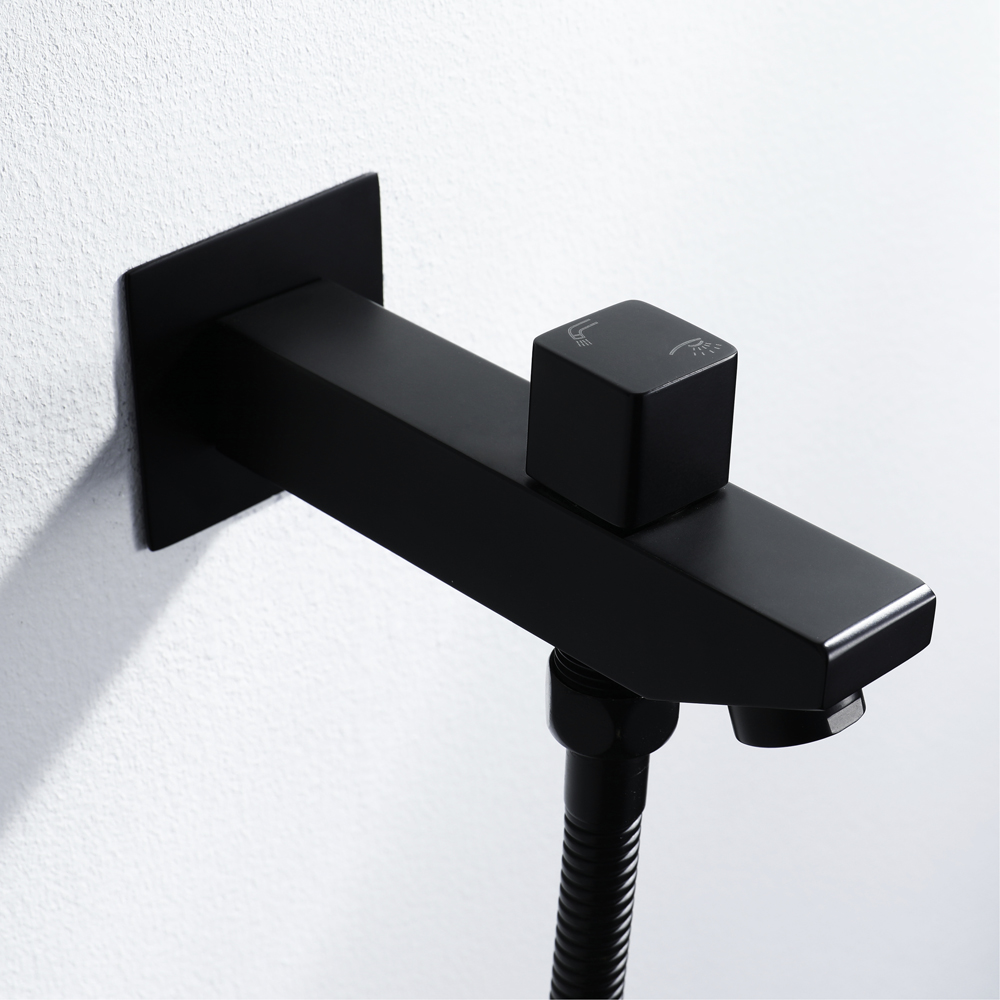 Wall-Mounted Shower Set in Black 4 Function Thermostatic Shower Mixer