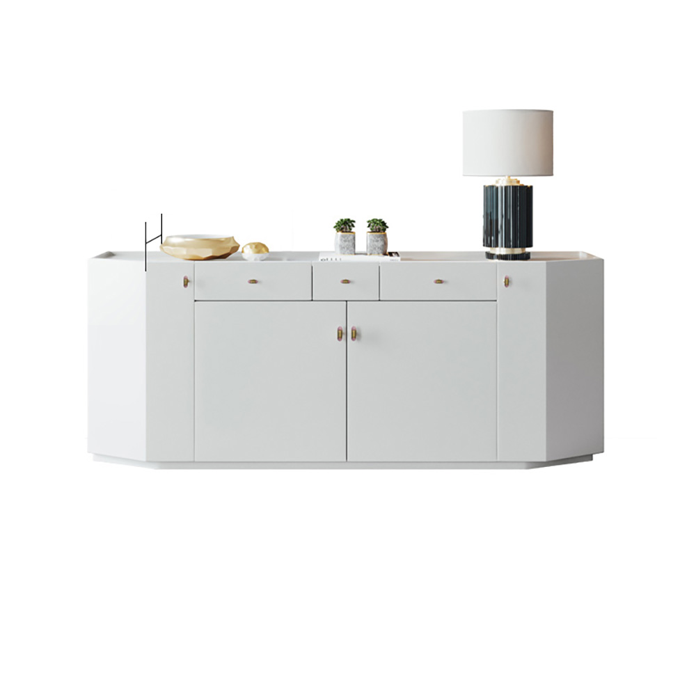 White Buffet Modern Polygonal 2340mm Sideboard with StorageHomary