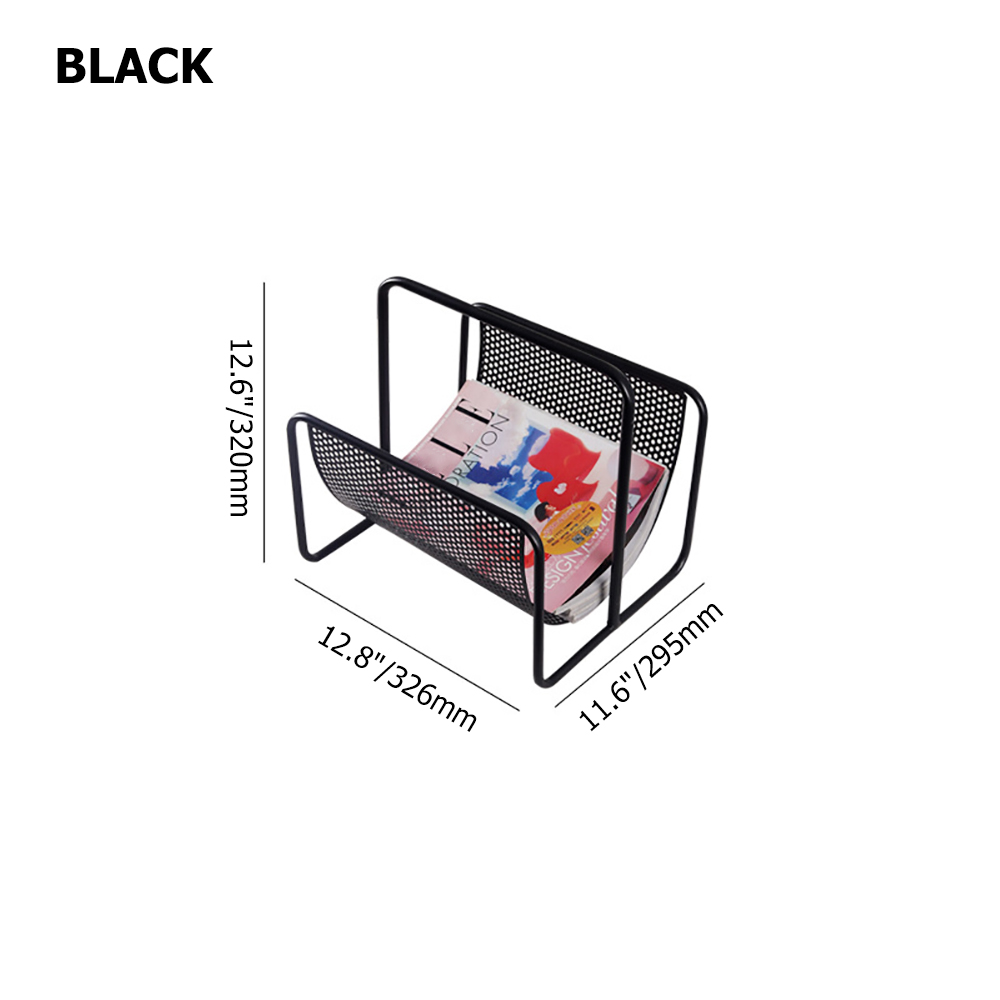 Modern Magazine Rack with Handle in BlackHomary